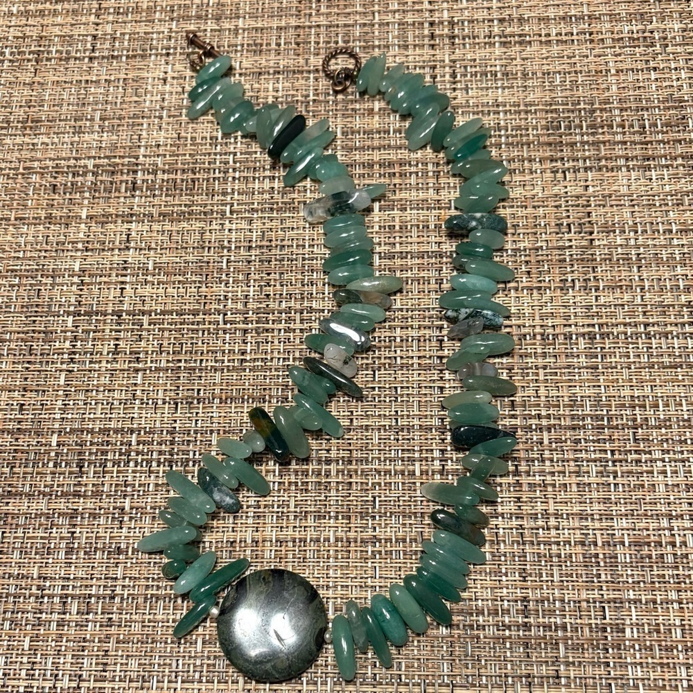 Natural Green Aventurine Gemstone Necklace Handmade - Picture 6 of 6
